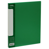 Папка с 30 вкладышами СТАММ "Кристалл" А4, 17мм, 700мкм, пластик, зеленая