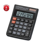 Калькулятор настольный Citizen SDC-022S, 10 разрядов, двойное питание, 87*120*23мм, черный