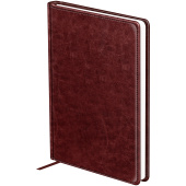   Ежедневник недатированный, А6, 160л., твердый переплет, кожзам, BG "Nebraska. Dark red", красный