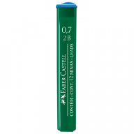 Грифели для механических карандашей Faber-Castell "Polymer", 12шт., 0,7мм, 2B