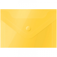 Папка-конверт на кнопке OfficeSpace, А7 (74*105мм), 150мкм, желтая