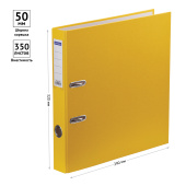 Папка-регистратор OfficeSpace, 50мм, бумвинил, с карманом на корешке, желтая