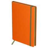   Ежедневник недатированный, А5, 136л., твердый переплет, кожзам, BG "Contrast. Orange", оранжевый, цветной срез, на резинке