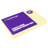 Самоклеящийся блок Berlingo "Ultra Sticky", 50*75 мм, 100л, пастель, желтый