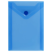 Папка-конверт на кнопке OfficeSpace, А6 (105*148мм), 150мкм, полупрозрачная, синяя
