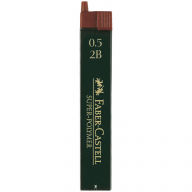 Грифели для механических карандашей Faber-Castell "Super-Polymer", 12шт., 0,5мм, 2B