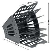 Лоток для бумаг веерный СТАММ, 7-ми секционный, серый