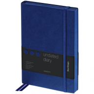 Ежедневник недатир. A5, 136л., кожзам, Berlingo "Western", с резинкой, синий