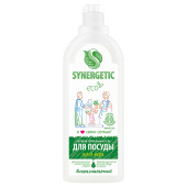Средство для мытья посуды и игрушек Synergetic "Алоэ", антибакт., концентрат, 1л