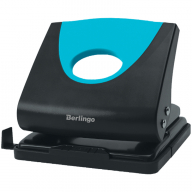 Дырокол Berlingo "Office Soft" 20л., пластиковый, синий, с линейкой
