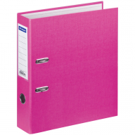 Папка-регистратор OfficeSpace, 70мм, бумвинил, с карманом на корешке, розовая