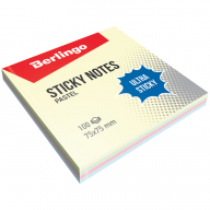 Самоклеящийся блок Berlingo "Ultra Sticky", 75*75мм, 100л, 4 пастельных цвета