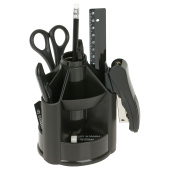 Настольный органайзер СТАММ "MiniDesk", 13 предметов, вращающийся, черный