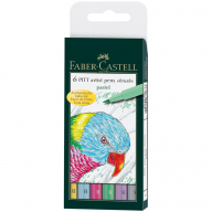 Набор капиллярных ручек Faber-Castell "Pitt Artist Pen Brush Pastel" ассорти,6шт., пласт. уп.