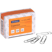   Скрепки 28мм, OfficeSpace, 100шт., оцинкованные, карт. упаковка