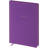 Ежедневник недатир. A5, 136л., кожзам, OfficeSpace "Grace", фиолетовый, цветной срез