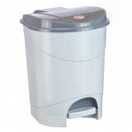 Ведро-контейнер для мусора (урна) Idea, 19л, с педалью, пластик, мраморный