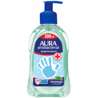 Мыло жидкое Aura "Antibacterial. Экстракт алоэ", с дозатором, 300мл