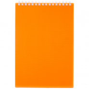 Блокнот А5 80л. на гребне Hatber "Diamond Neon- Оранжевый", пластиковая обложка