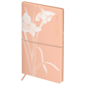   Еженедельник недатированный, 100*170мм, 64л., мягкий переплет, кожзам, Greenwich Line "Floret. Peach fuzz", с резинкой