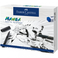 Набор капиллярных ручек Faber-Castell "Pitt Artist Pen Manga Starter Set", 0,1/0,7мм/Brush, мех. кар
