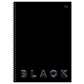   Тетрадь 80л., А4 клетка на гребне BG "Just black", soft-touch ламинация, выб. лак, твердая обложка