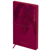   Еженедельник недатированный, 100*170мм, 64л., мягкий переплет, кожзам, Greenwich Line "Floret. Ruby", с резинкой
