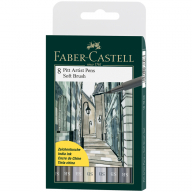 Набор капиллярных ручек Faber-Castell "Pitt Artist Pen Soft Brush" 8цв., 8шт., пласт.уп., европодвес