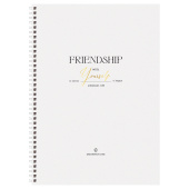 Тетрадь 80л., А4, клетка на гребне GreenwichLine "Friendship", матовая ламинация, тиснение фольгой, 80г/м2