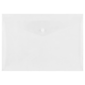   Папка-конверт на кнопке СТАММ А4, 150мкм, пластик, прозрачная, бесцветная