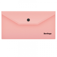 Папка-конверт на кнопке Berlingo "Instinct", C6, 180мкм, фламинго
