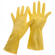 Перчатки резиновые хозяйственные OfficeClean Стандарт+,супер прочные,р.L,желтые,пакет с европодвесом