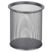   Подставка-стакан СТАММ, металлическая, круглая, серебристая