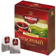 Чай Майский "Отборный", черный, 100 пакетиков по 2г
