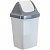 Ведро-контейнер для мусора (урна) Idea "Свинг", 50л, качающаяся крышка, пластик, мраморный